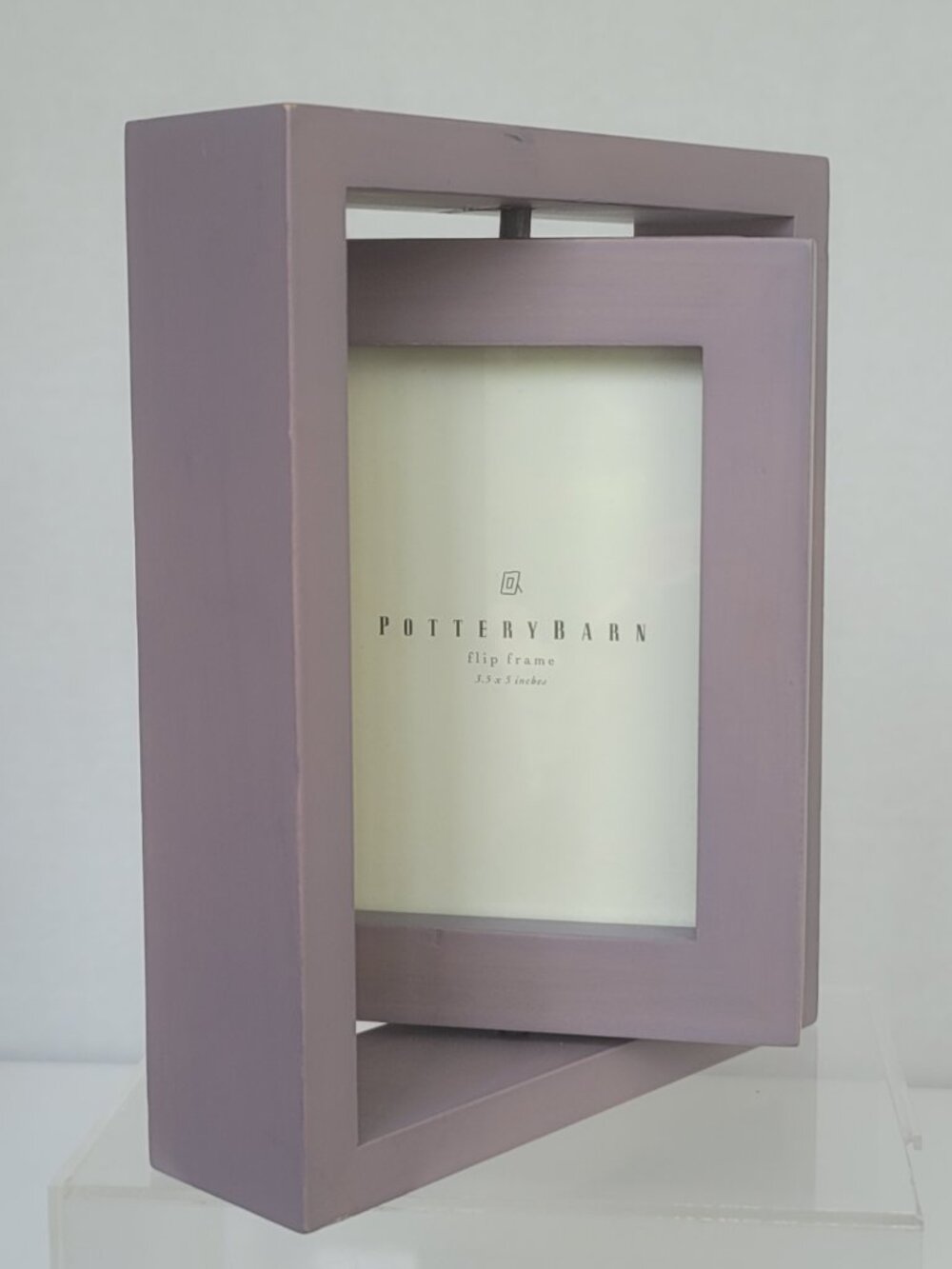 Pottery Barn Lavender Wood Flip Swivel Double Sided Picture Frame 3.5" x 5" - Picture 4 of 10